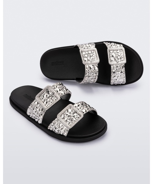 Melissa(メリッサ)・Eclipse Slide スライドサンダル 追跡有 Eclipse Slide in Bronze/White – Melissa Shoes