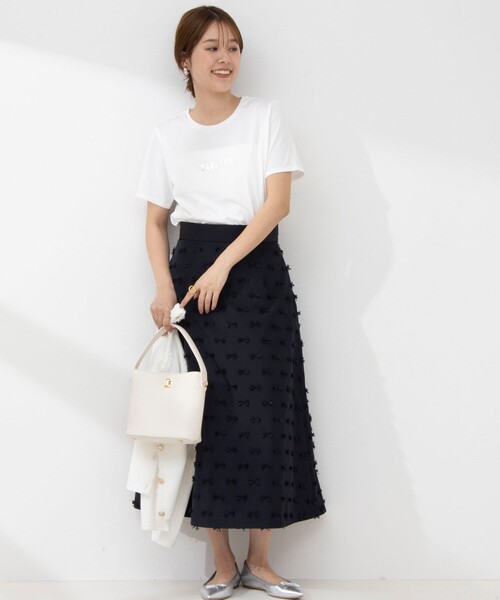 NOLLEY’S（ノーリーズ）の「プリントTシャツ（Tシャツ/カットソー・レディース・アイボリー/オフホワイト/ネイビー/サーモンピンク/カーキ・38）」の6枚目の写真