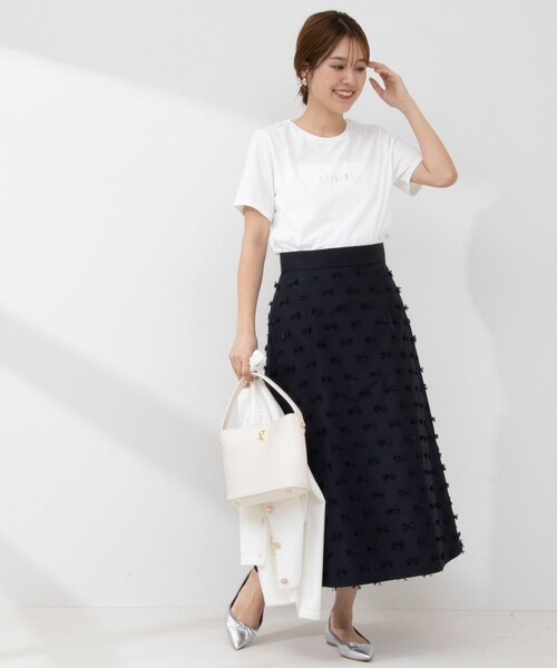 NOLLEY’S（ノーリーズ）の「プリントTシャツ（Tシャツ/カットソー・レディース・アイボリー/オフホワイト/ネイビー/サーモンピンク/カーキ・38）」の7枚目の写真