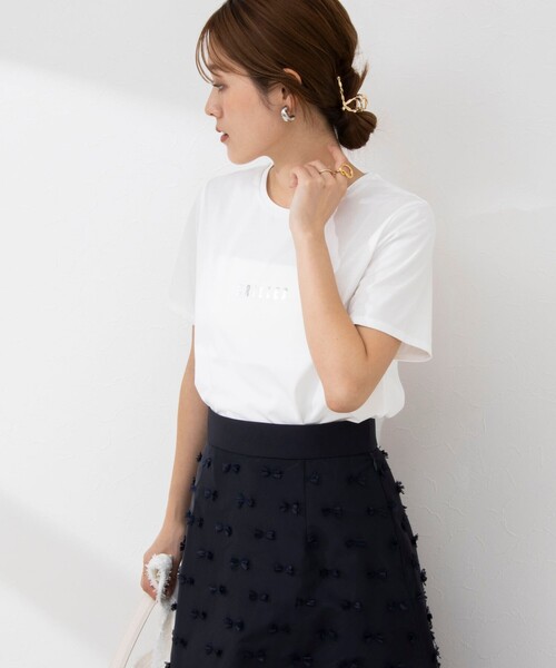 NOLLEY’S（ノーリーズ）の「プリントTシャツ（Tシャツ/カットソー・レディース・アイボリー/オフホワイト/ネイビー/サーモンピンク/カーキ・38）」の11枚目の写真