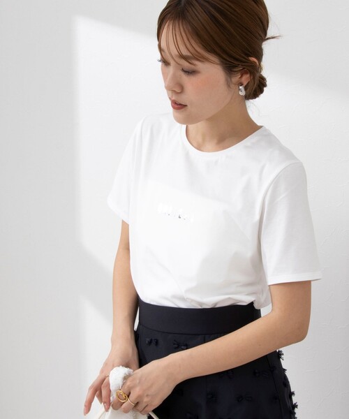 NOLLEY’S（ノーリーズ）の「プリントTシャツ（Tシャツ/カットソー・レディース・アイボリー/オフホワイト/ネイビー/サーモンピンク/カーキ・38）」の12枚目の写真