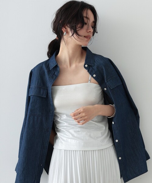 GALLEST(ギャレスト)の「◆シャイニーカップ付ベアトップ(チューブトップ・レディース・シルバー/ブロンズ/シルバー系その他・38)」の9枚目の写真