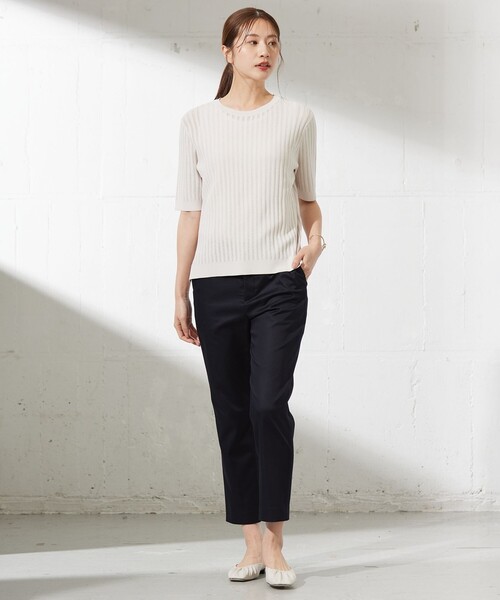 J.PRESS Ladies(J.プレス レディス)の「【洗える・抗菌防臭】VISCOSE STRETCH サマー ニット(ニット/セーター・レディース・アイボリー系/ネイビー系/イエロー系/ターコイズブルー系・SMALL)」の8枚目の写真