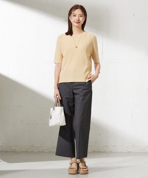 J.PRESS Ladies(J.プレス レディス)の「【洗える・抗菌防臭】VISCOSE STRETCH サマー ニット(ニット/セーター・レディース・アイボリー系/ネイビー系/イエロー系/ターコイズブルー系・SMALL)」の10枚目の写真