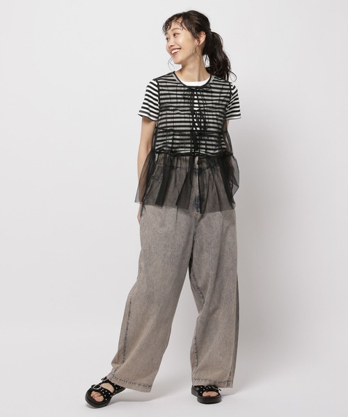 niko and...（ニコアンド）の「チュールリボンベスト（ベスト・レディース・オフホワイト/ブラック・FREE）」の15枚目の写真