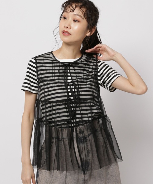 niko and...（ニコアンド）の「チュールリボンベスト（ベスト・レディース・オフホワイト/ブラック・FREE）」の17枚目の写真