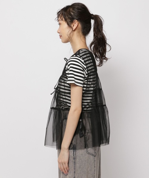 niko and...（ニコアンド）の「チュールリボンベスト（ベスト・レディース・オフホワイト/ブラック・FREE）」の19枚目の写真