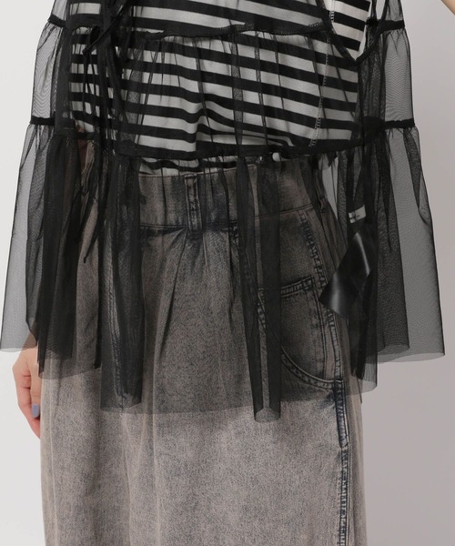 niko and...（ニコアンド）の「チュールリボンベスト（ベスト・レディース・オフホワイト/ブラック・FREE）」の12枚目の写真