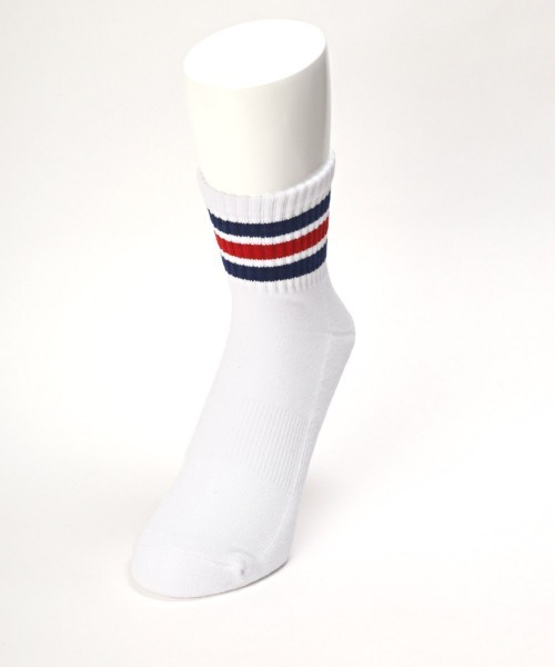 THE SOX（ザ ソックス）の「THESOX(ザソックス)配色3本ラインショートソックス（ソックス/靴下・メンズ・ブルー/ネイビー/グリーン・FREE）」の5枚目の写真