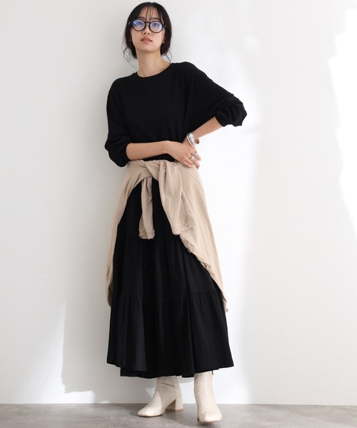 ロングティアードカットワンピース（ワンピース）｜ElegChic（エレグシック）