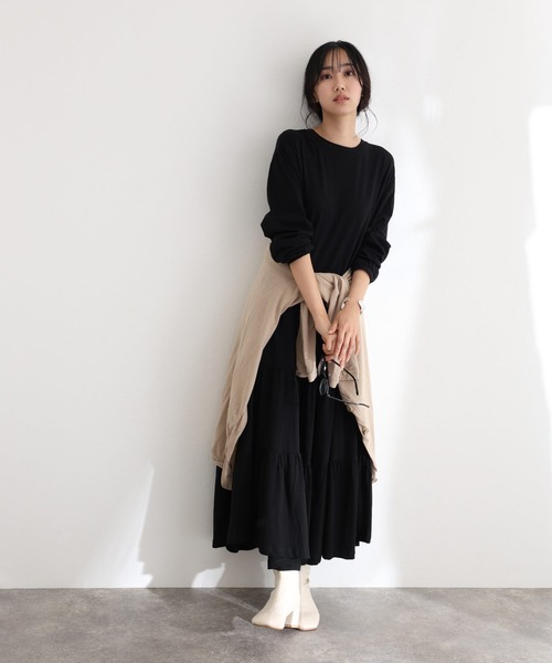 ロングティアードカットワンピース（ワンピース）｜ElegChic（エレグシック）