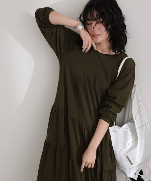 ロングティアードカットワンピース（ワンピース）｜ElegChic（エレグシック）