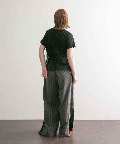 KBF（ケイビーエフ）の「ストライプWIDEトラックパンツ（その他パンツ・レディース・ブルー系その他/グレー系その他・ONE）」の10枚目の写真