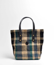 CL3666 CHECK PATTERN TOTE ジュートバッグ
