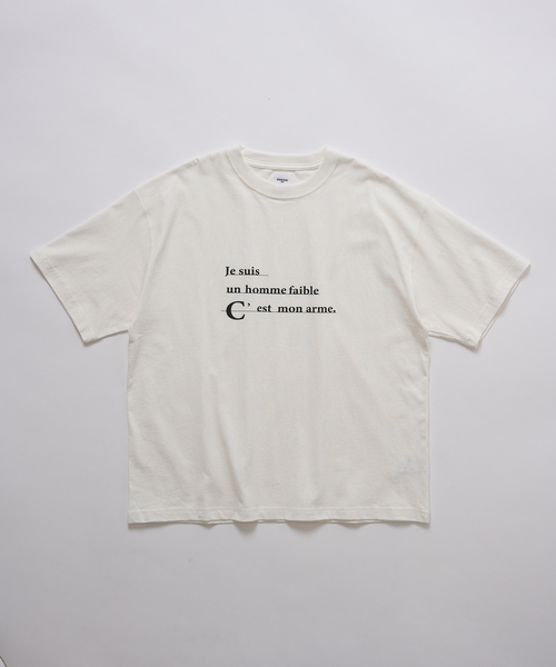 EDIFICE(エディフィス)の「MESSAGE フレンチプリント Tシャツ(Tシャツ/カットソー・メンズ・ブラック系その他/ホワイト/ホワイト系その他/ライトホワイト/ブラック・LARGE/MEDIUM)」の1枚目の写真