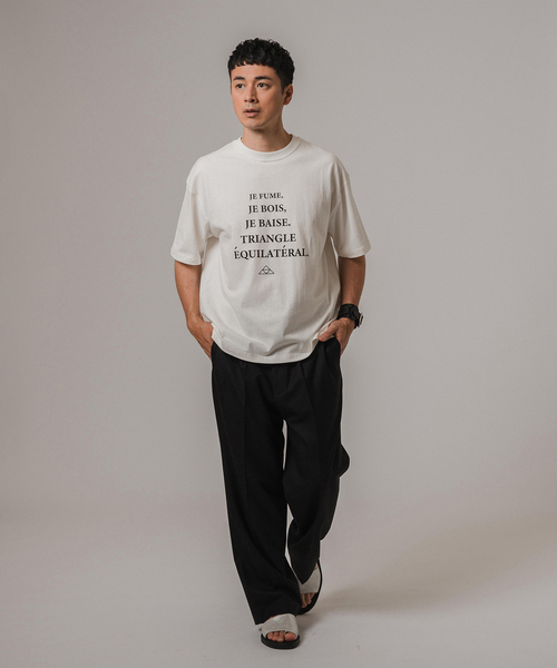 EDIFICE(エディフィス)の「MESSAGE フレンチプリント Tシャツ(Tシャツ/カットソー・メンズ・ブラック系その他/ホワイト/ホワイト系その他/ライトホワイト/ブラック・LARGE/MEDIUM)」の18枚目の写真