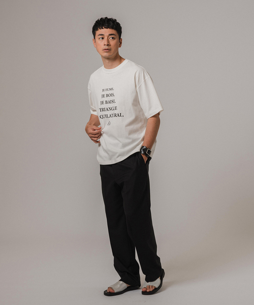 EDIFICE(エディフィス)の「MESSAGE フレンチプリント Tシャツ(Tシャツ/カットソー・メンズ・ブラック系その他/ホワイト/ホワイト系その他/ライトホワイト/ブラック・LARGE/MEDIUM)」の17枚目の写真