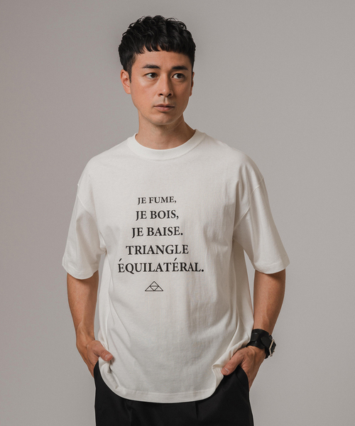 EDIFICE(エディフィス)の「MESSAGE フレンチプリント Tシャツ(Tシャツ/カットソー・メンズ・ブラック系その他/ホワイト/ホワイト系その他/ライトホワイト/ブラック・LARGE/MEDIUM)」の16枚目の写真