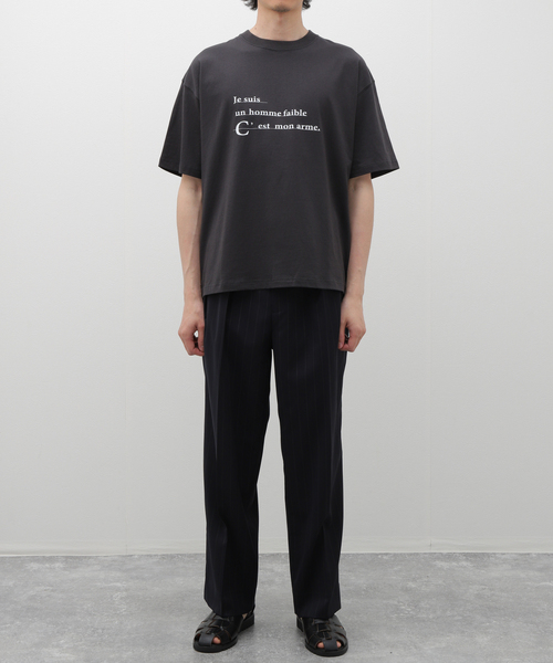 EDIFICE(エディフィス)の「MESSAGE フレンチプリント Tシャツ(Tシャツ/カットソー・メンズ・ブラック系その他/ホワイト/ホワイト系その他/ライトホワイト/ブラック・LARGE/MEDIUM)」の9枚目の写真