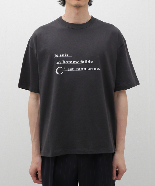 EDIFICE(エディフィス)の「MESSAGE フレンチプリント Tシャツ(Tシャツ/カットソー・メンズ・ブラック系その他/ホワイト/ホワイト系その他/ライトホワイト/ブラック・LARGE/MEDIUM)」の8枚目の写真