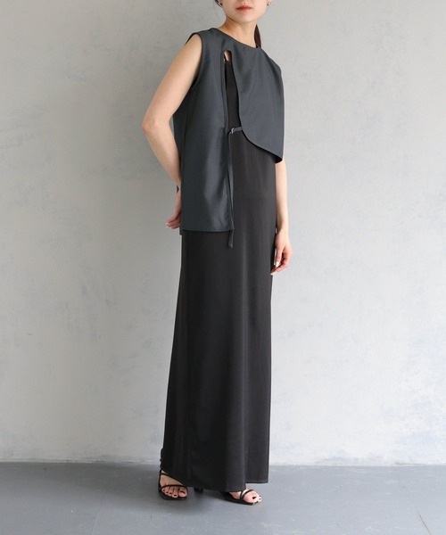 &g'aime（アンジェム）の「【&g'aime】アシメデザインノースリトップス（シャツ/ブラウス・レディース・ブラック/チャコールグレー・FREE）」の20枚目の写真