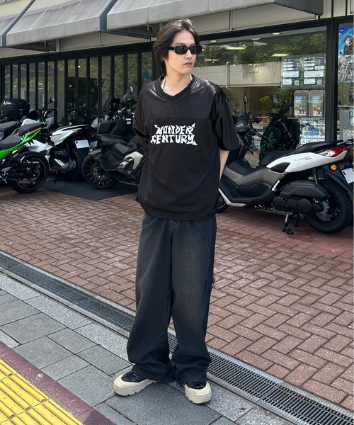 sedacle（セダクル）の「グロッシーユニフォームTEE（Tシャツ/カットソー・メンズ・ピンク/ボルドー/ブラック/シルバー・SMALL/MEDIUM/LARGE）」の6枚目の写真