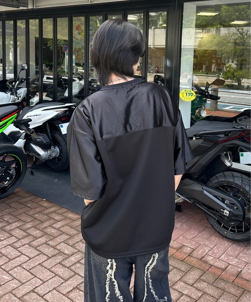 sedacle（セダクル）の「グロッシーユニフォームTEE（Tシャツ/カットソー・メンズ・ピンク/ボルドー/ブラック/シルバー・SMALL/MEDIUM/LARGE）」の5枚目の写真