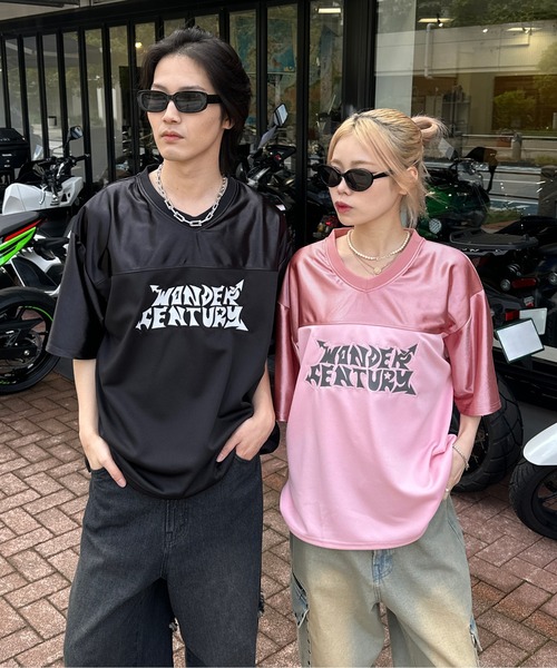 sedacle（セダクル）の「グロッシーユニフォームTEE（Tシャツ/カットソー・メンズ・ピンク/ボルドー/ブラック/シルバー・SMALL/MEDIUM/LARGE）」の9枚目の写真