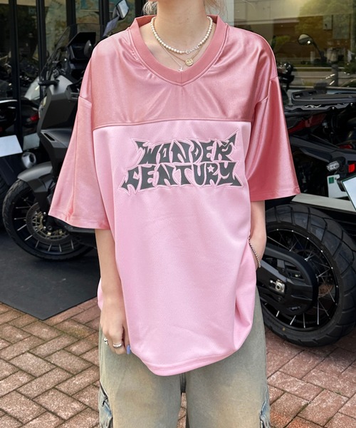 sedacle（セダクル）の「グロッシーユニフォームTEE（Tシャツ/カットソー・メンズ・ピンク/ボルドー/ブラック/シルバー・SMALL/MEDIUM/LARGE）」の16枚目の写真