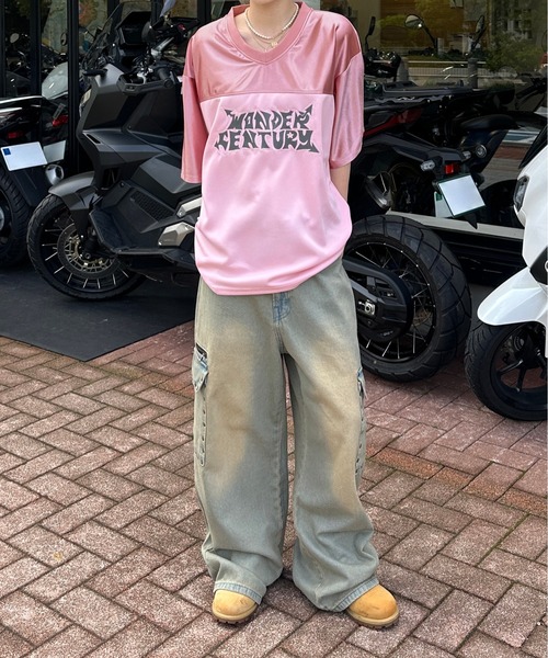 sedacle（セダクル）の「グロッシーユニフォームTEE（Tシャツ/カットソー・メンズ・ピンク/ボルドー/ブラック/シルバー・SMALL/MEDIUM/LARGE）」の19枚目の写真