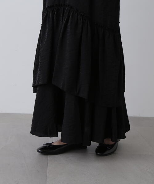 N.（N. Natural Beauty Basic）（エヌエヌナチュラルビューティーベーシック）の「◆ラウンドティアードボリュームスカート（スカート・レディース・ブラック/ホワイト・MEDIUM）」の14枚目の写真