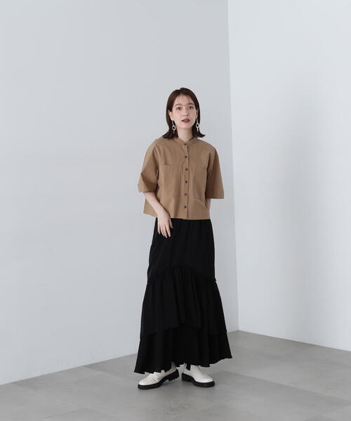 N.（N. Natural Beauty Basic）（エヌエヌナチュラルビューティーベーシック）の「◆ラウンドティアードボリュームスカート（スカート・レディース・ブラック/ホワイト・MEDIUM）」の22枚目の写真