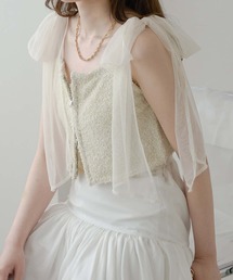 Ambre Neige | 2way double zip glitter tulle bustier / 2wayWジップラメチュールビスチェ(キャミソール)