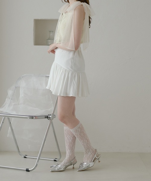 Ambre Neige(アンブルネージュ)の「2way double zip glitter tulle bustier / 2wayWジップラメチュールビスチェ(キャミソール・レディース・チャコールグレー/ライトグレー/アイボリー・FREE)」の22枚目の写真