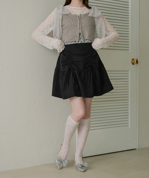 Ambre Neige(アンブルネージュ)の「2way double zip glitter tulle bustier / 2wayWジップラメチュールビスチェ(キャミソール・レディース・チャコールグレー/ライトグレー/アイボリー・FREE)」の16枚目の写真