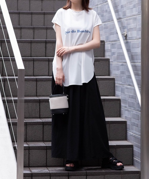 HusHusH（ハッシュアッシュ）の「HusHusH ハッシュアッシュ リラックスマキシスカート（スカート・レディース・ブラック/マジェンタ/キャメル・M/L）」の4枚目の写真