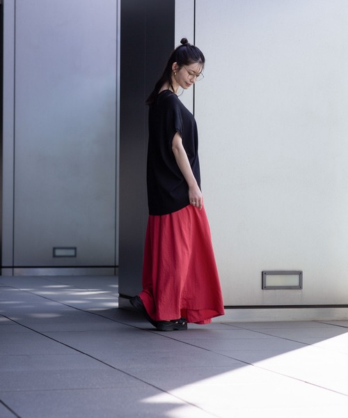 HusHusH（ハッシュアッシュ）の「HusHusH ハッシュアッシュ リラックスマキシスカート（スカート・レディース・ブラック/マジェンタ/キャメル・M/L）」の17枚目の写真