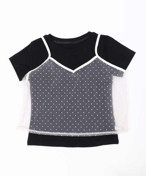 PHILLY(フィリー)の「【PHILLY】シアーキャミSET Tシャツ(Tシャツ/カットソー・レディース・ホワイト/ブラック・FREE)」の4枚目の写真