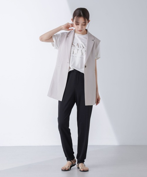 NANO universe(ナノユニバース)の「AtPARK&DAILYWEAR/スリットジョガーパンツ(セットアップ可)(その他パンツ・レディース・ベージュ/ブラック・S/M)」の16枚目の写真