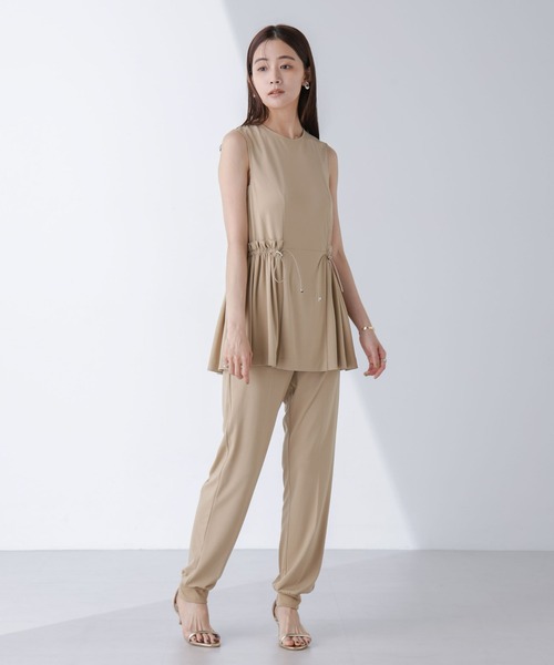 NANO universe(ナノユニバース)の「AtPARK&DAILYWEAR/スリットジョガーパンツ(セットアップ可)(その他パンツ・レディース・ベージュ/ブラック・S/M)」の8枚目の写真