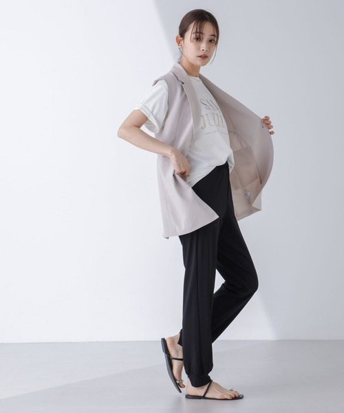 NANO universe(ナノユニバース)の「AtPARK&DAILYWEAR/スリットジョガーパンツ(セットアップ可)(その他パンツ・レディース・ベージュ/ブラック・S/M)」の13枚目の写真
