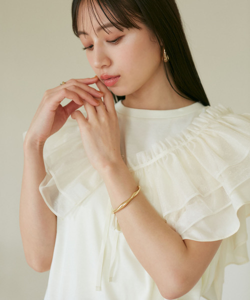 VIS（ビス）の「オーバルメタルバングル（ブレスレット・レディース・シルバー/ゴールド・FREE）」の3枚目の写真