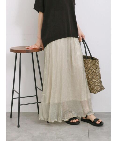 Samansa Mos2 blue（サマンサモスモスブルー）の「ラメプリーツスカート（スカート・レディース・ブラック/シルバー/ゴールド・F）」の3枚目の写真