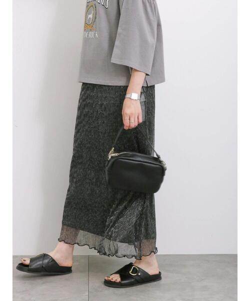 Samansa Mos2 blue（サマンサモスモスブルー）の「ラメプリーツスカート（スカート・レディース・ブラック/シルバー/ゴールド・F）」の11枚目の写真