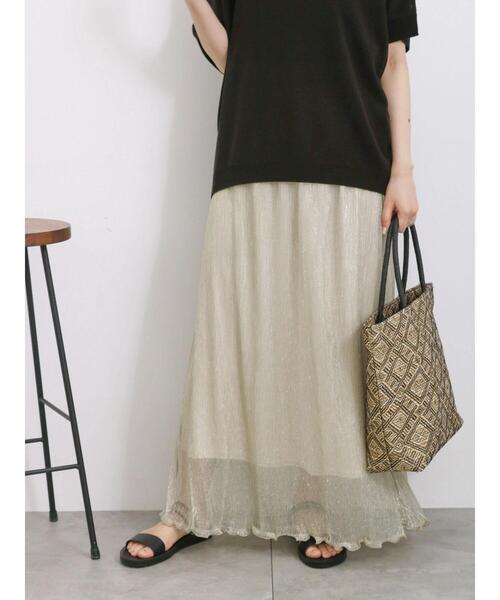 Samansa Mos2 blue（サマンサモスモスブルー）の「ラメプリーツスカート（スカート・レディース・ブラック/シルバー/ゴールド・F）」の13枚目の写真