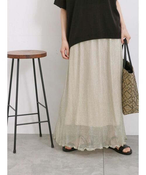 Samansa Mos2 blue（サマンサモスモスブルー）の「ラメプリーツスカート（スカート・レディース・ブラック/シルバー/ゴールド・F）」の16枚目の写真