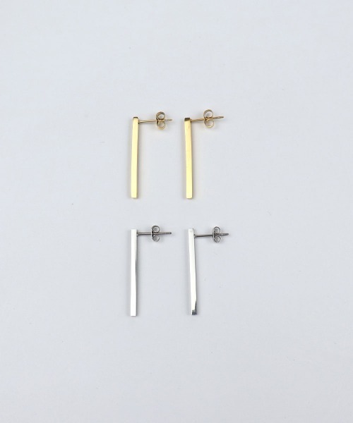 CEMONEMO(セモネモ)の「【金属アレルギー対応】 ロング メタルバー ピアス / サージカルステンレス 316L(ピアス(両耳用)・レディース・ゴールド/シルバー・FREE)」の8枚目の写真