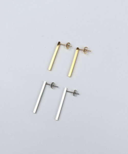 CEMONEMO(セモネモ)の「【金属アレルギー対応】 ロング メタルバー ピアス / サージカルステンレス 316L(ピアス(両耳用)・レディース・ゴールド/シルバー・FREE)」の17枚目の写真