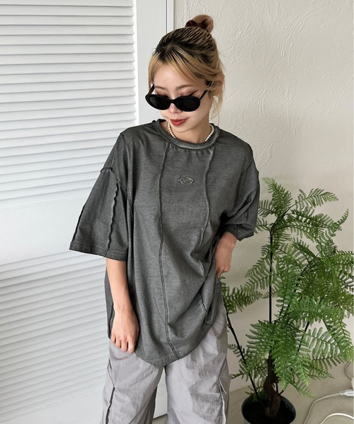 sedacle(セダクル)の「オーバーロック加工TEE(Tシャツ/カットソー・メンズ・ブルー/レッド/ブラック/ベージュ・SMALL/MEDIUM/LARGE)」の1枚目の写真