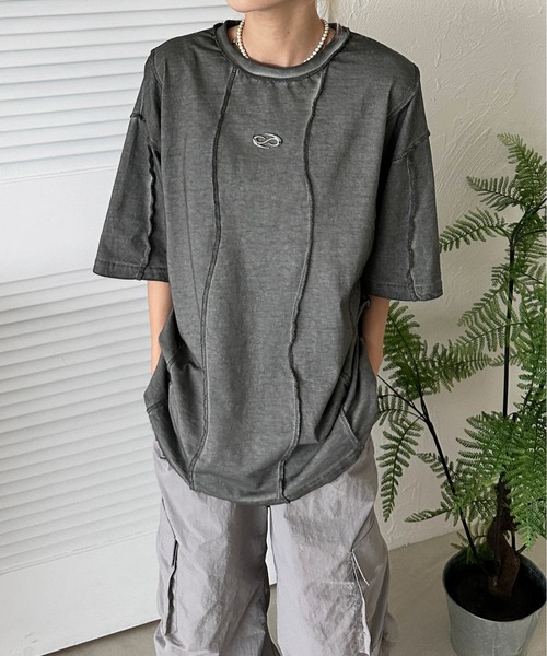 sedacle(セダクル)の「オーバーロック加工TEE(Tシャツ/カットソー・メンズ・ブルー/レッド/ブラック/ベージュ・SMALL/MEDIUM/LARGE)」の14枚目の写真
